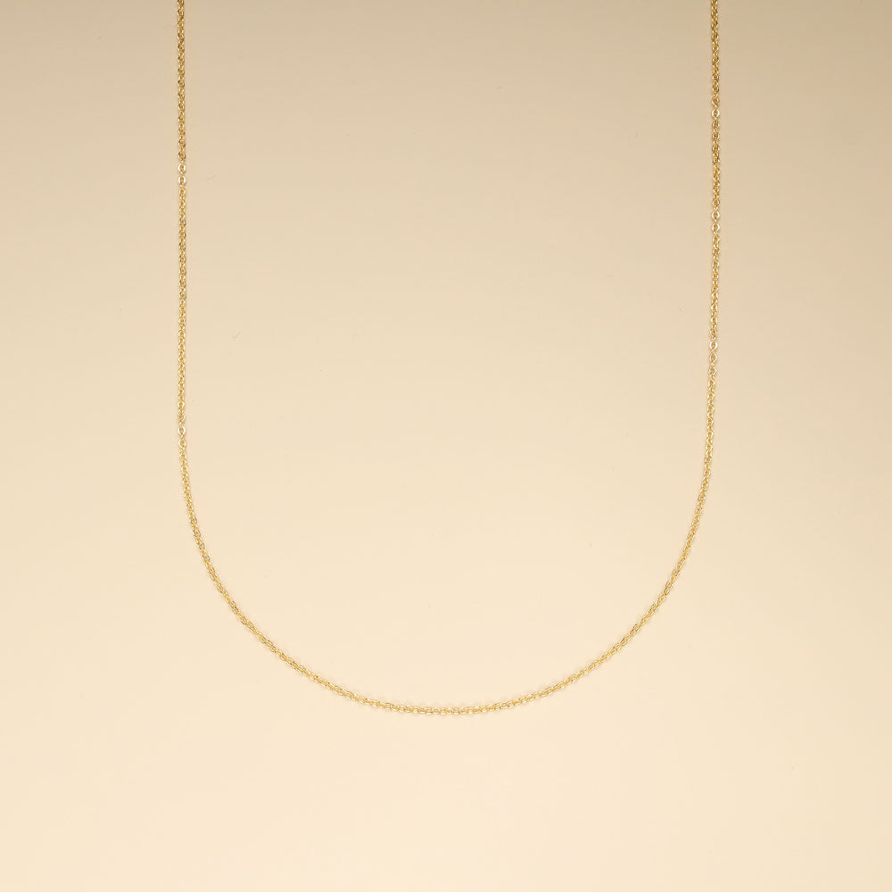 A 14k gold plated cable chain.