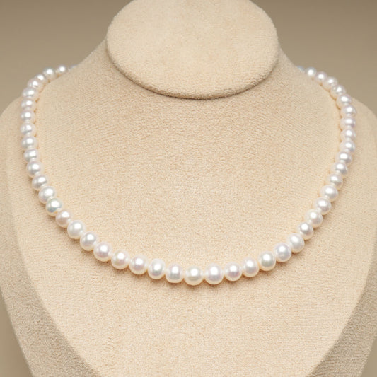 Freshwater 6-7mm Pearls String, Necklace Clasp as Free Gift