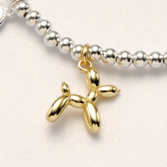 The dog charm of 925 silver bracelet.