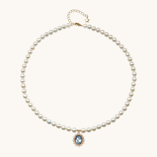 Aquamarine Pearl Necklace