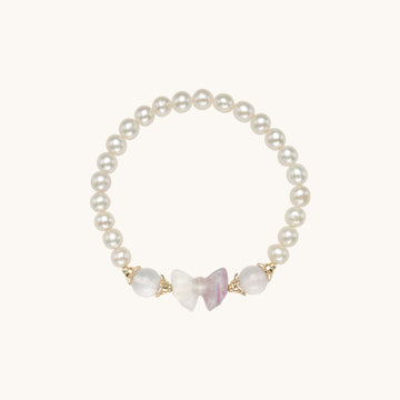 A beaded pearl bracelet.