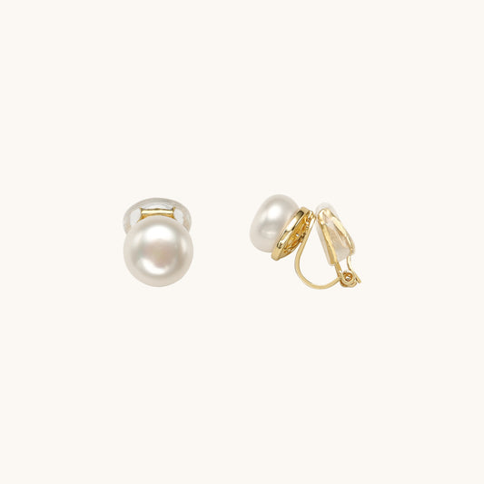 Clip on Pearl Stud Earrings