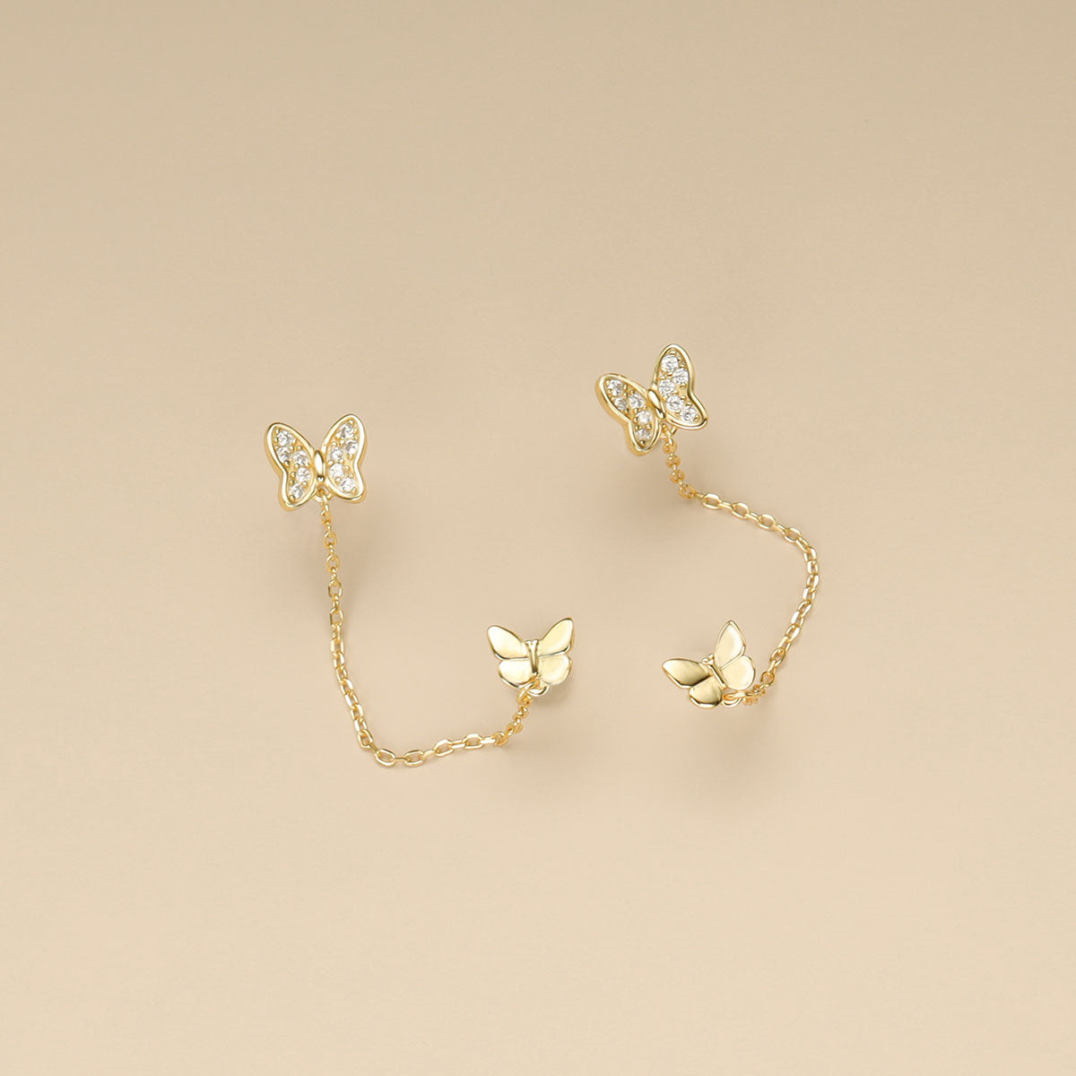 Two double helix earrings.