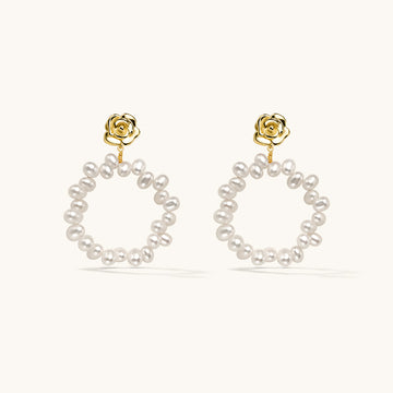 A pair of freshwater pearl earrings. 
