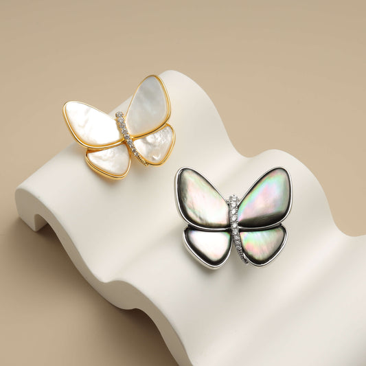 Mother of Pearl Butterfly Brooch