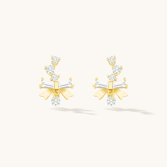 Beauty Bow Tiny Diamond Earrings