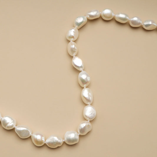 Freshwater 10-11 mm White Irregular Pearl Beads #10