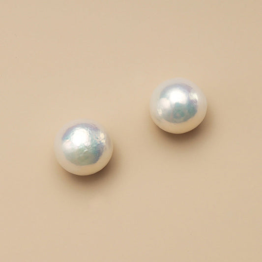 Freshwater 11-12 mm Dazzling Large Pearl Beads Set of 2 #1-1