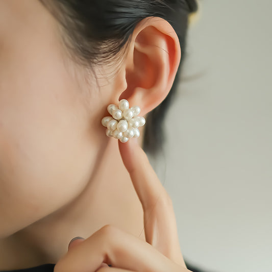 Popcorn Pearl Stud Earrings
