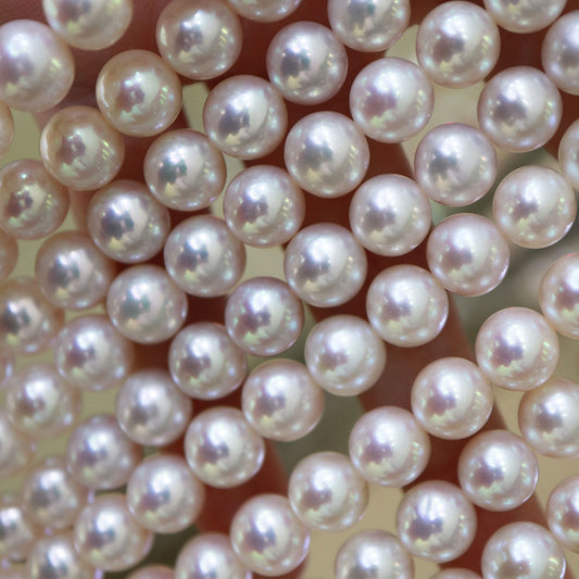 High Grade Freshwater White-pink Round Pearl Beads 8-9 mm #8