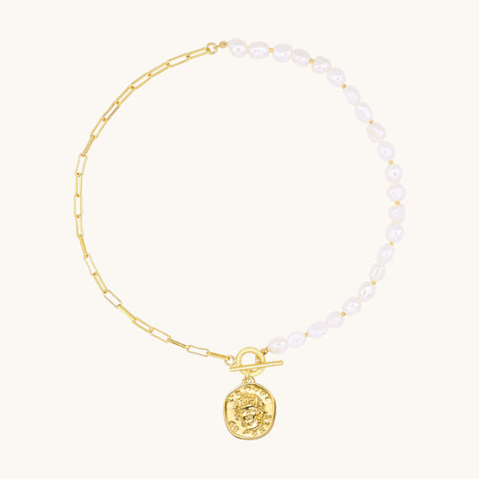 Wishing Coins Medusa Pearl Necklace