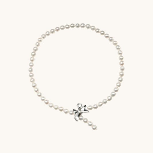 Butterfly Y Lariat Pearl Necklace