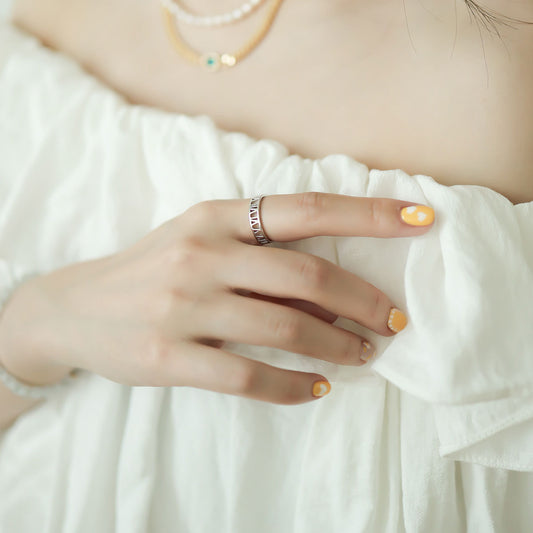 Roman Numerals Open Ring