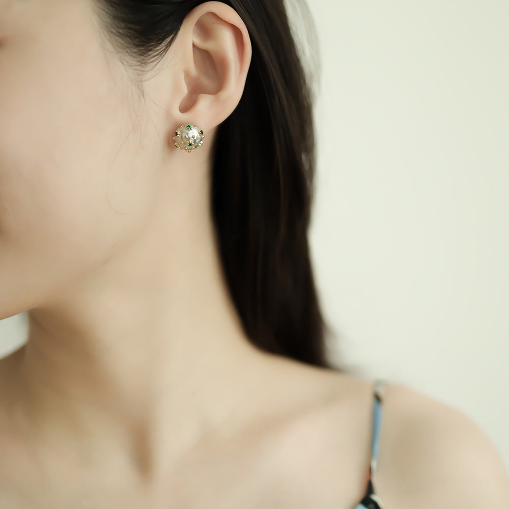 Silver stud earrings for women.