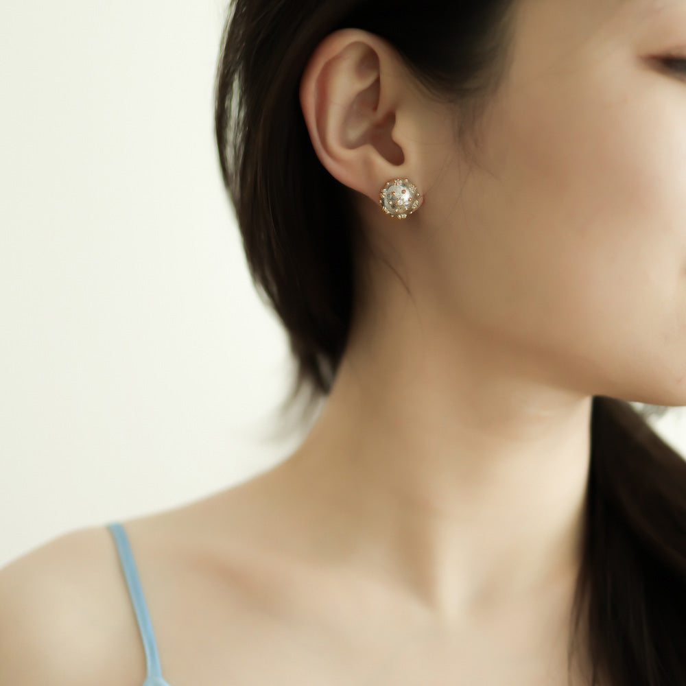 Silver stud earrings for women.