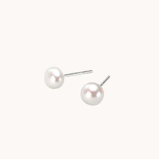 Simple Pure Pearl Stud Earrings