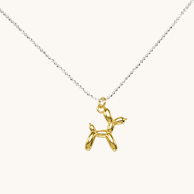 ghost balloon dogネックレス Gold Tone 16 inch Adjustable Rhinestone Balloon Dog Necklace