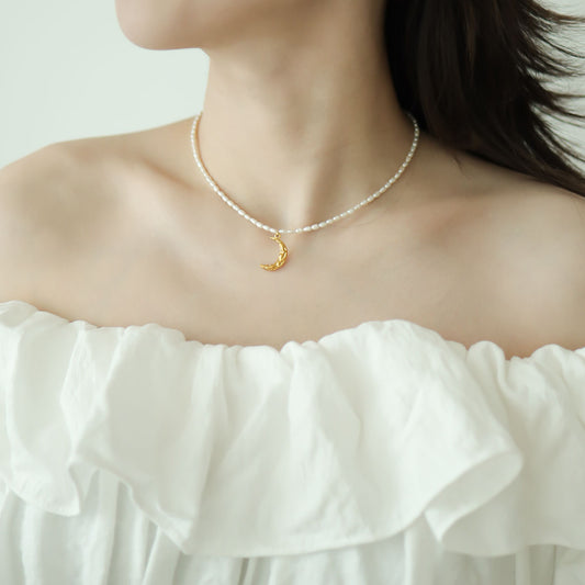 Gold Crescent Moon Necklace