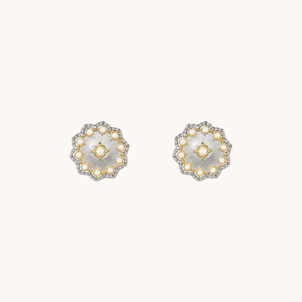 A small silver stud earrings.
