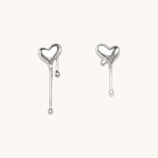 Baking Heart Silver Earrings