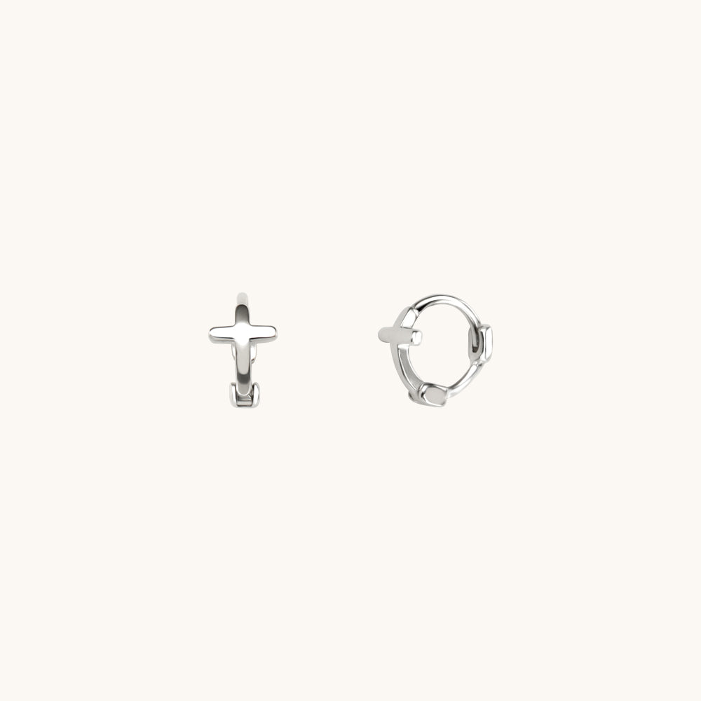 A pair of sterling silver cross earrings.
