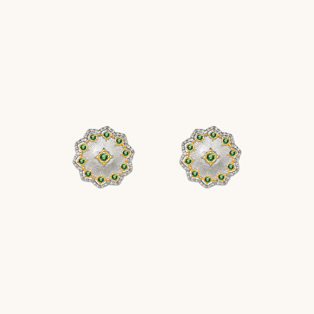 A pair of unusual silver earrings.