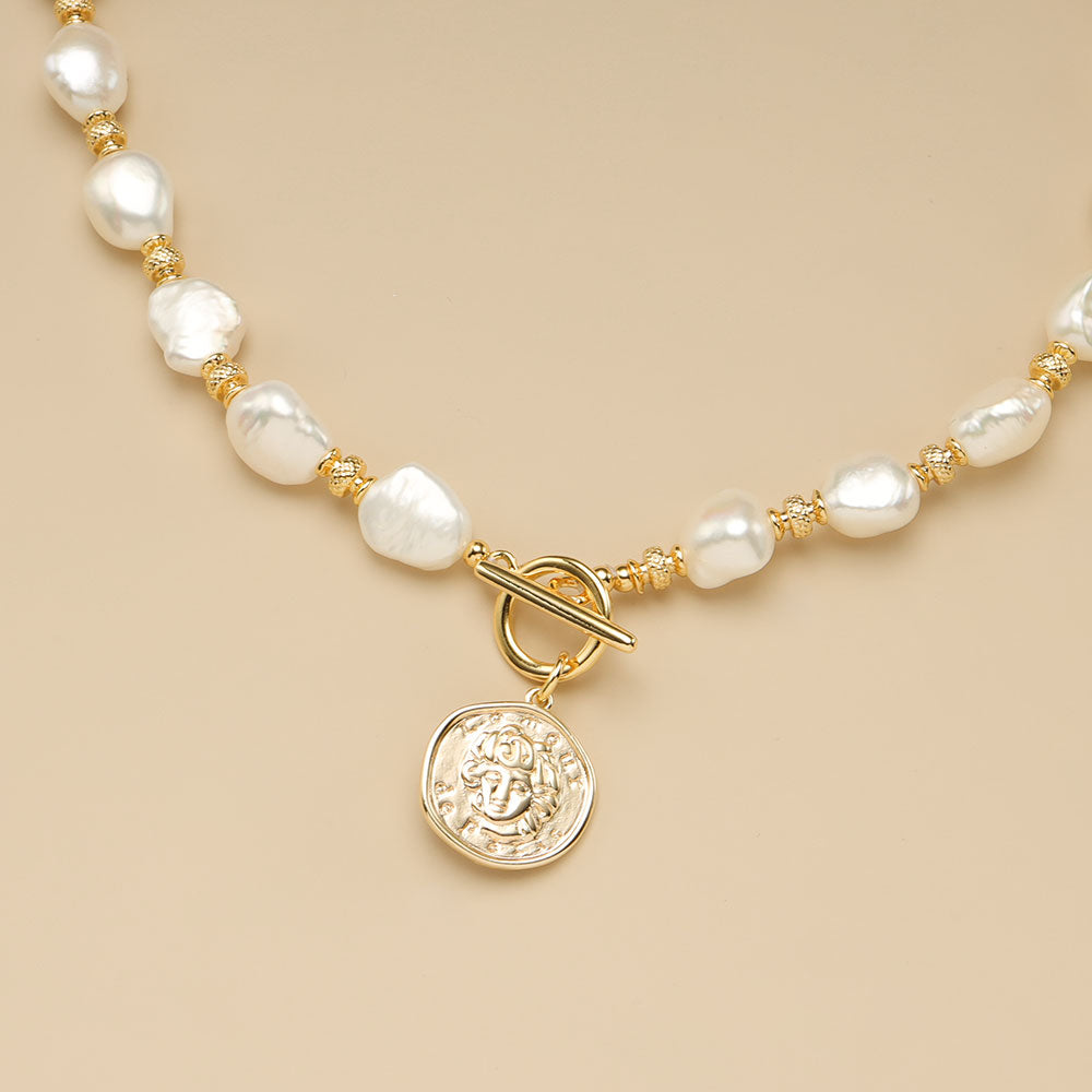 A vintage baroque pearl necklace.